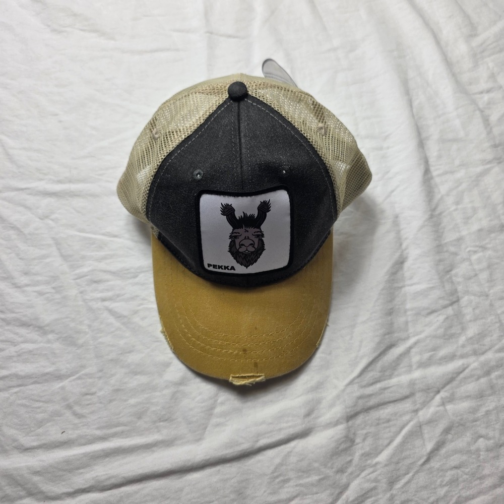 adams pekka patch hat mesh trucker distressed